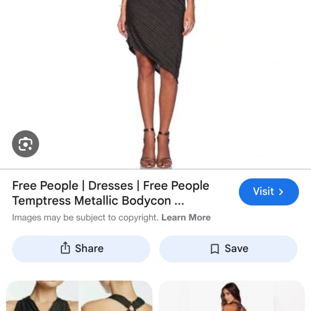 Free People Black Shimmer Bodycon Dress